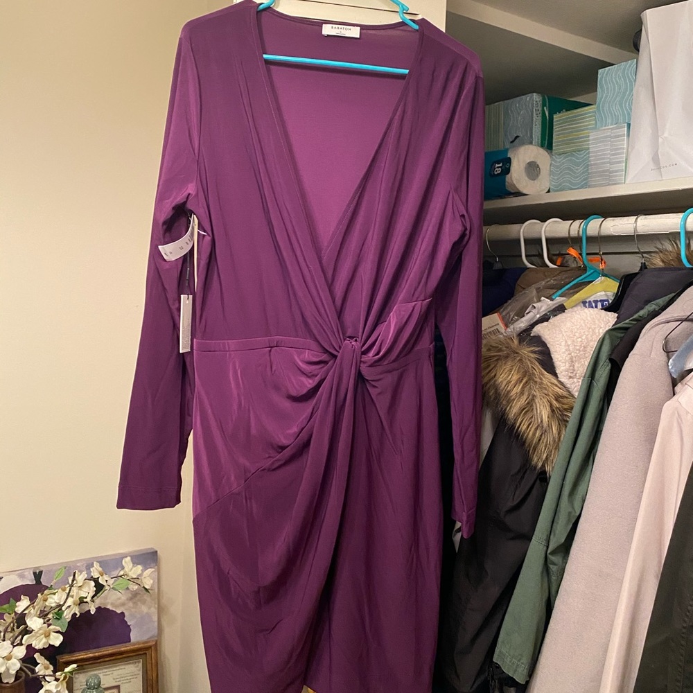 Aritzia Babaton Plum Wrap Dress
